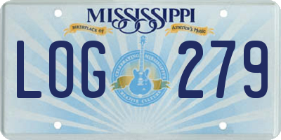 MS license plate LOG279