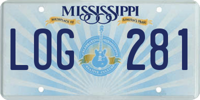 MS license plate LOG281