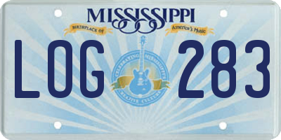 MS license plate LOG283