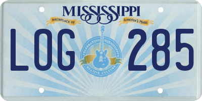 MS license plate LOG285
