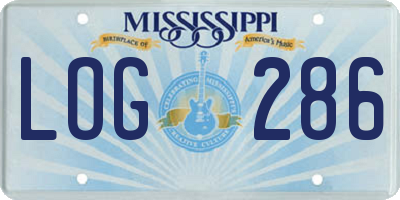 MS license plate LOG286