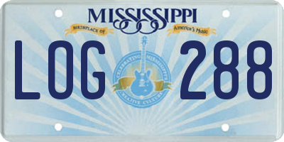 MS license plate LOG288