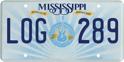 MS license plate LOG289
