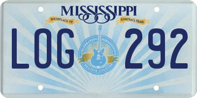 MS license plate LOG292