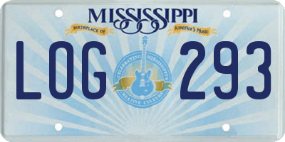 MS license plate LOG293