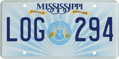 MS license plate LOG294