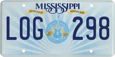 MS license plate LOG298