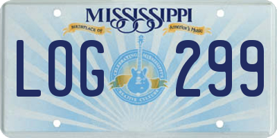 MS license plate LOG299