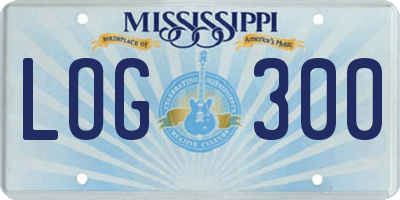 MS license plate LOG300