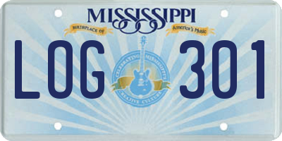 MS license plate LOG301