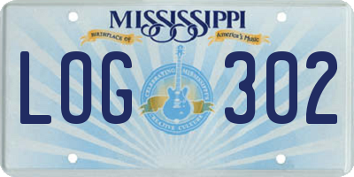 MS license plate LOG302