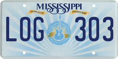 MS license plate LOG303