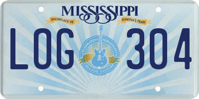 MS license plate LOG304