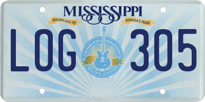 MS license plate LOG305