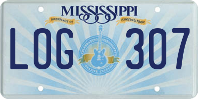 MS license plate LOG307