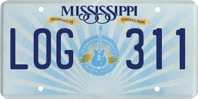 MS license plate LOG311