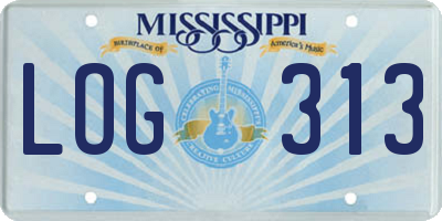 MS license plate LOG313