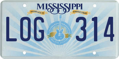 MS license plate LOG314