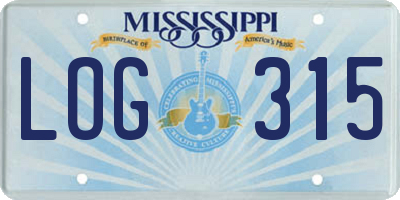 MS license plate LOG315