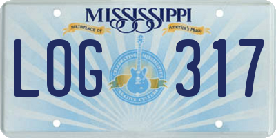MS license plate LOG317