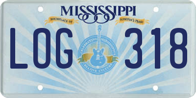 MS license plate LOG318