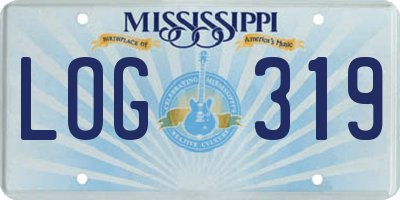 MS license plate LOG319