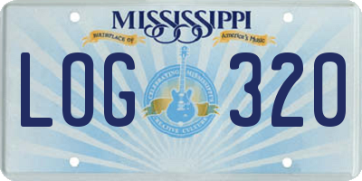 MS license plate LOG320