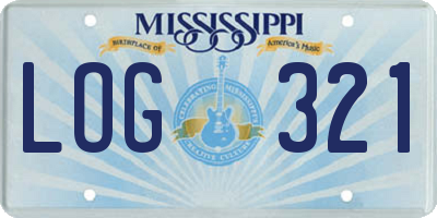 MS license plate LOG321