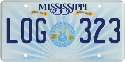 MS license plate LOG323