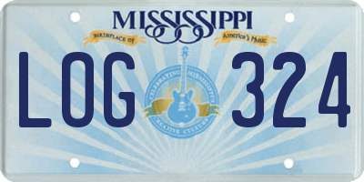 MS license plate LOG324