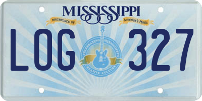 MS license plate LOG327