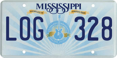 MS license plate LOG328