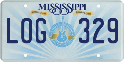 MS license plate LOG329