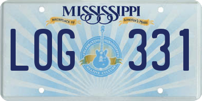 MS license plate LOG331