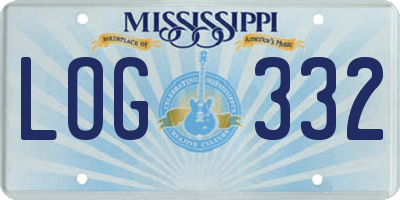 MS license plate LOG332
