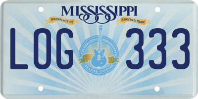 MS license plate LOG333
