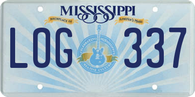 MS license plate LOG337
