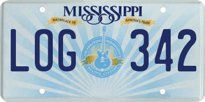 MS license plate LOG342