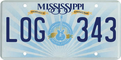 MS license plate LOG343