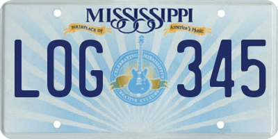 MS license plate LOG345