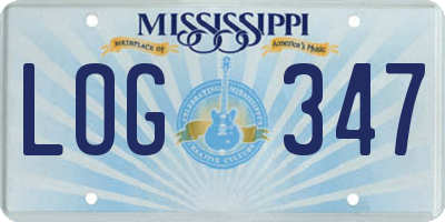 MS license plate LOG347
