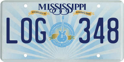 MS license plate LOG348