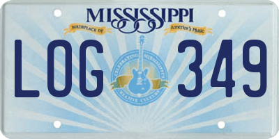 MS license plate LOG349