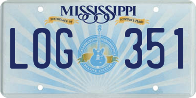 MS license plate LOG351