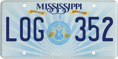 MS license plate LOG352