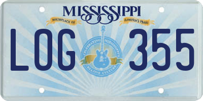 MS license plate LOG355