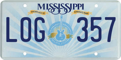 MS license plate LOG357