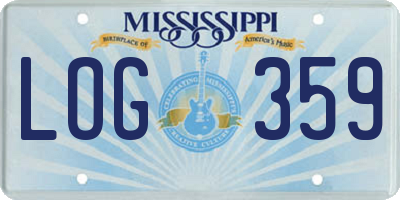 MS license plate LOG359