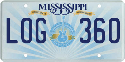 MS license plate LOG360