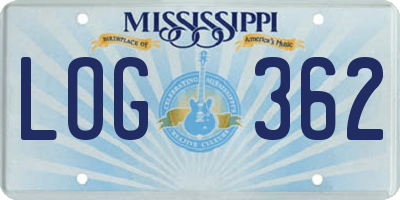 MS license plate LOG362